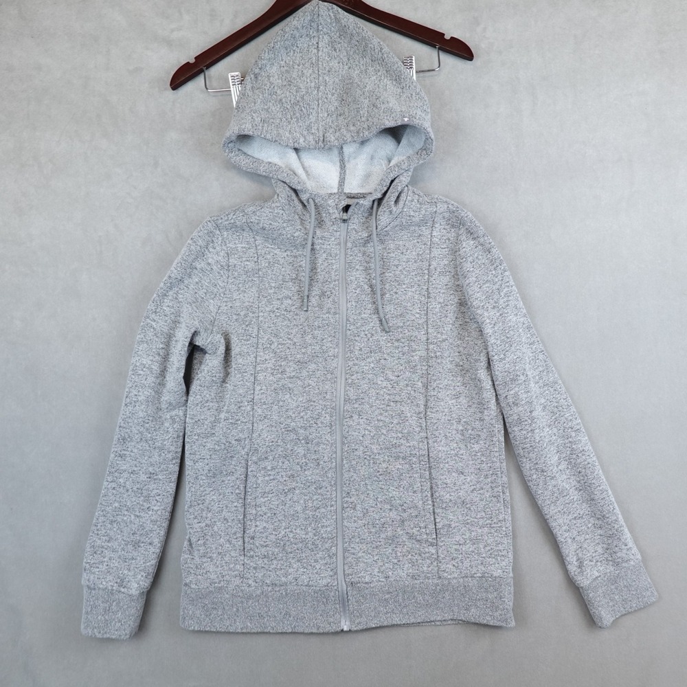 Figs Essential Full Zip Hoodie Scrub Sweatshirt Jacket Women XS Gray Pockets